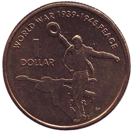 Монета 1 доллар. 2005 год, Австралия. 60 лет со дня окончания Второй Мировой войны.