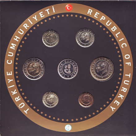 Годовой набор монет Турции 2019 года. (6 штук, с жетоном). Годовой набор монет Турции 2019 года. (6 штук, с жетоном).