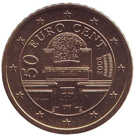 Монета 50 центов. 2008 год, Австрия.