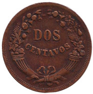 Монета 2 сентаво. 1944 год, Перу. Монета 2 сентаво. 1944 год, Перу.