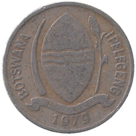 Монета 10 тхебе. 1979 год, Ботсвана. Обыкновенный орикс (сернобык). Монета 10 тхебе. 1979 год, Ботсвана. Обыкновенный орикс (сернобык).