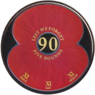 Монета 5 фунтов. 2011 год, Джерси. 90 лет Первой мировой войне. Мак. Монета 5 фунтов. 2011 год, Джерси. 90 лет Первой мировой войне. Мак.