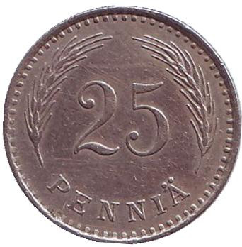 Монета 25 пенни. 1929 год, Финляндия. Редкая!