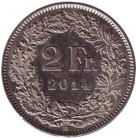 Гельвеция. Монета 2 франка. 2014 год, Швейцария.