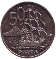 Монета 50 центов, 1980 год, Новая Зеландия. Парусник "Endeavour". Монета 50 центов, 1980 год, Новая Зеландия. Парусник "Endeavour".