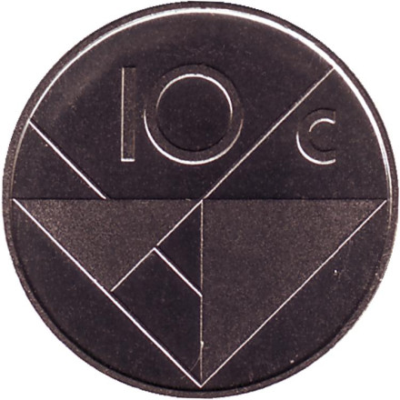 Монета 10 центов. 1998 год, Аруба. UNC.
