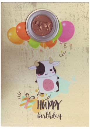 Год быка. Китайский календарь. Сувенирный жетон в открытке. Таиланд. Год быка. Китайский календарь. Сувенирный жетон в открытке. Таиланд.