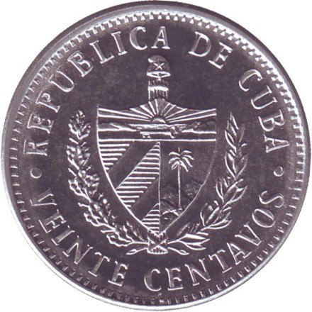 Монета 20 сентаво. 2009 год, Куба.