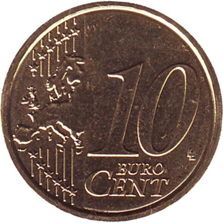 Монета 10 центов. 2010 год, Сан-Марино.
