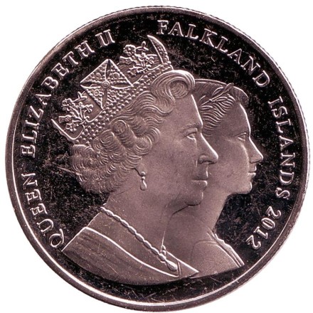 Монета 1 крона, 2012 год, Фолклендские острова. 100-летие спортивной ассоциации скачек Стэнли. Лошадь.