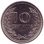 Монета 10 сентаво. 1977 год, Колумбия. UNC. Монета 10 сентаво. 1977 год, Колумбия. UNC.