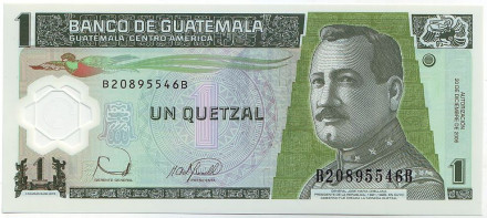 Банкнота 1 кетцаль. 2006 год, Гватемала. Хусто Руфино Барриос Ауйон.