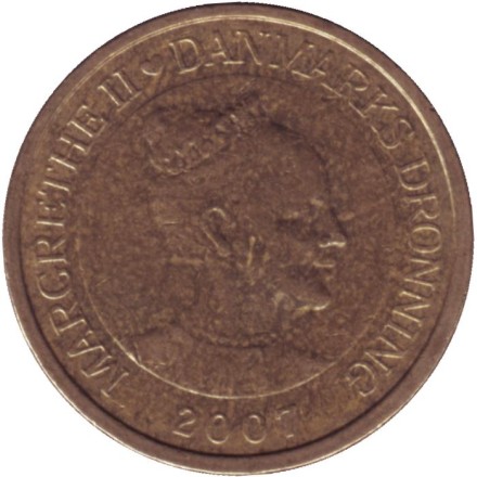 Монета 10 крон. 2007 год, Дания.