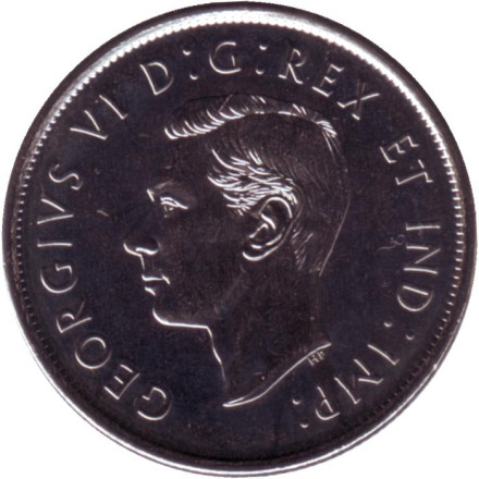 Монета 50 центов. 2021 год, Канада. 100 лет Канадскому гербу.