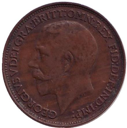 Монета 1 фартинг. 1925 год, Великобритания. Монета 1 фартинг. 1925 год, Великобритания.