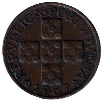 Монета 20 сентаво. 1967 год, Португалия. Ростки. Монета 20 сентаво. 1967 год, Португалия. Ростки.