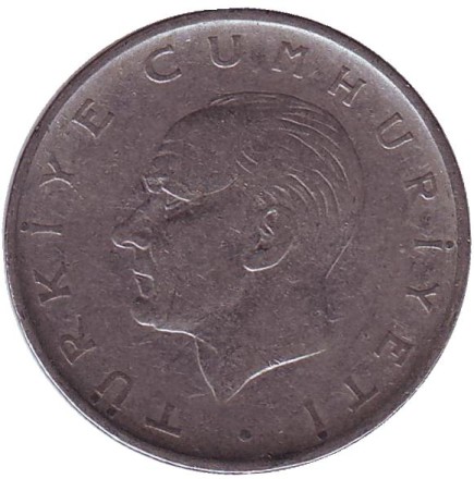 Монета 1 лира. 1959 год, Турция.