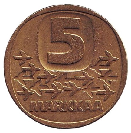 Монета 5 марок, 1987 год (N), Финляндия. Ледокол Урхо. Монета 5 марок, 1987 год (N), Финляндия. Ледокол Урхо.