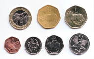 Набор монет Ботсваны (7 штук).  5 тхебе-5 пул, 2001-2009 гг.