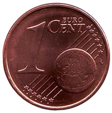 Монета 1 цент. 2008 год, Греция.