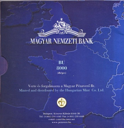 Набор монет Венгрии (8 шт.). 2004 год, Венгрия. В буклете BU.