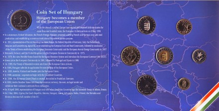 Набор монет Венгрии (8 шт.). 2004 год, Венгрия. В буклете BU.