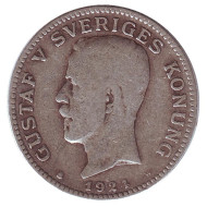 Монета 1 крона. 1924 год, Швеция. Густав V. (Без точек между цифрами) Монета 1 крона. 1924 год, Швеция. Густав V. (Без точек между цифрами)