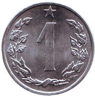 Монета 1 геллер. 1986 год, Чехословакия. UNC.