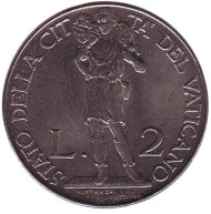 Монета 2 лиры. 1941 год, Ватикан. Монета 2 лиры. 1941 год, Ватикан.