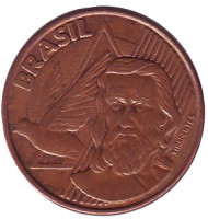 Монета 5 сентаво. 2003 год, Бразилия. Тирадентис. Монета 5 сентаво. 2003 год, Бразилия. Тирадентис.