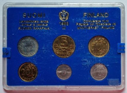 Набор монет Финляндии (6 шт), 1983 год, Финляндия. (в банковской упаковке). Вар II, Отметка - N.
