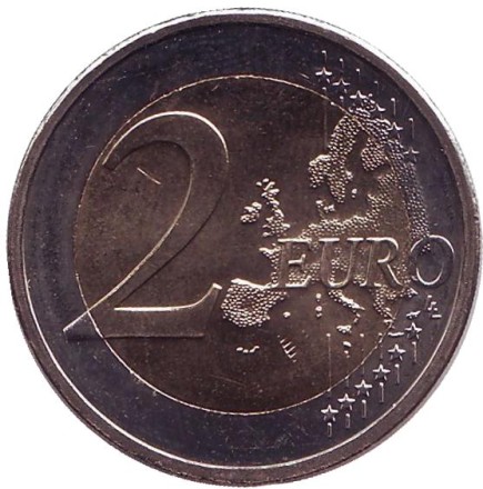 Монета 2 евро, 2009 год, Кипр. 10 лет Экономическому и валютному союзу.