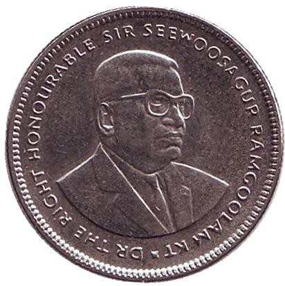 Монета 20 центов. 1991 год, Маврикий.