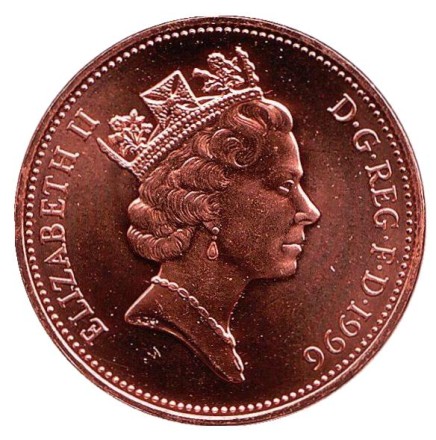 Монета 2 пенса. 1996 год, Великобритания. BU.