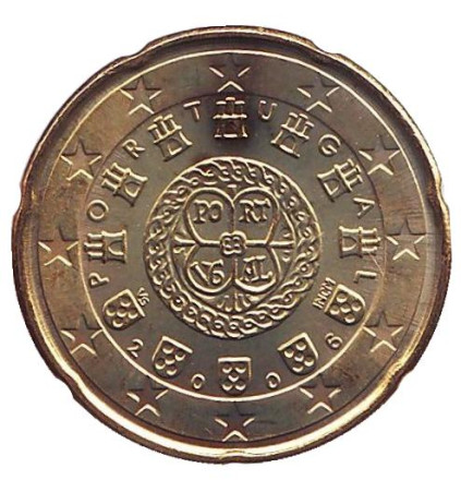 Монета 20 центов. 2006 год, Португалия.