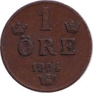 Монета 1 эре. 1904 год, Швеция. Монета 1 эре. 1904 год, Швеция.