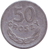 Монета 50 грошей. 1957 год, Польша. Монета 50 грошей. 1957 год, Польша.