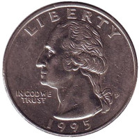 Вашингтон. Монета 25 центов. 1995 (P) год, США.