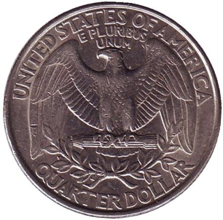 Монета 25 центов. 1995 (P) год, США. Вашингтон. Монета 25 центов. 1995 (P) год, США. Вашингтон.