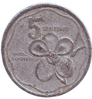 Монета 5 сентимо. 1983 год, Филиппины.