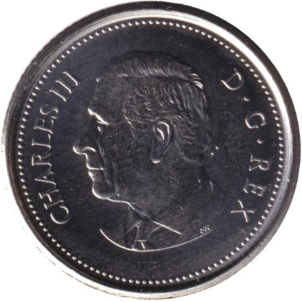 Монета 10 центов 2023 год Канада. Карл III.