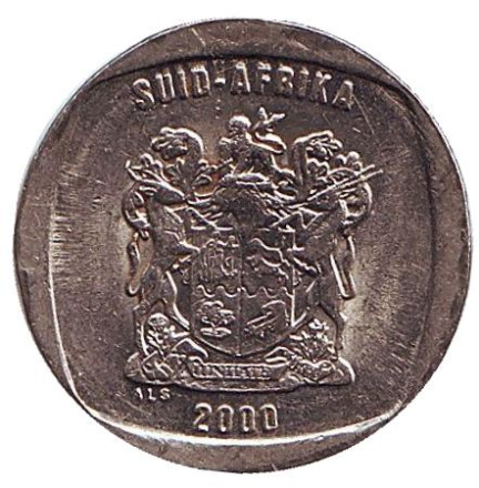 Монета 1 ранд. 2000 год, ЮАР. Старый тип. Газель. Монета 1 ранд. 2000 год, ЮАР. Старый тип. Газель.