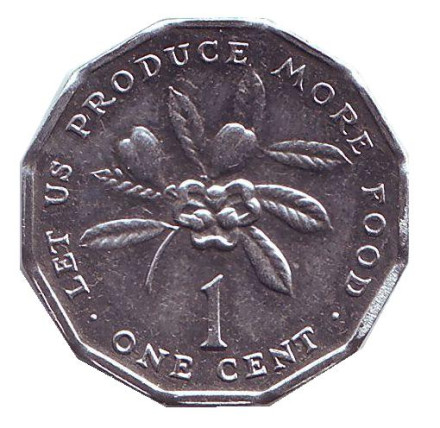 Монета 1 цент, 1996 год, Ямайка. Аки. (Блигия вкусная).