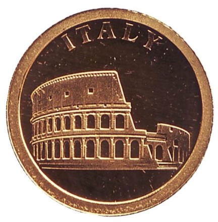 Монета 12 долларов. 2008 год, Либерия. Италия. "Страны Европы".
