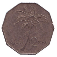 Монета 2 песо. 1986 год, Филиппины. Пальма.