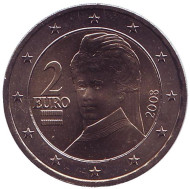 Монета 2 евро. 2008 год, Австрия. Монета 2 евро. 2008 год, Австрия.