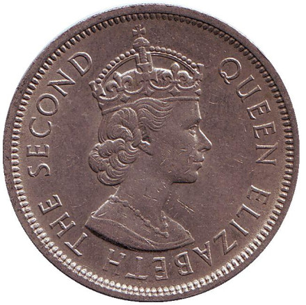 Монета 1 доллар. 1960 год. Гонконг. (KN).