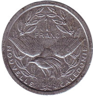 Монета 1 франк. 1994 год, Новая Каледония. Птица кагу. Монета 1 франк. 1994 год, Новая Каледония. Птица кагу.