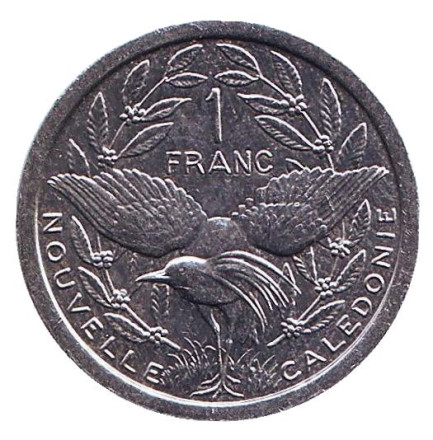 Монета 1 франк. 2002 год, Новая Каледония. Птица кагу.