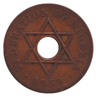 Монета 1 пенни. 1959 год, Британская Нигерия. Состояние - F. Монета 1 пенни. 1959 год, Британская Нигерия. Состояние - F.